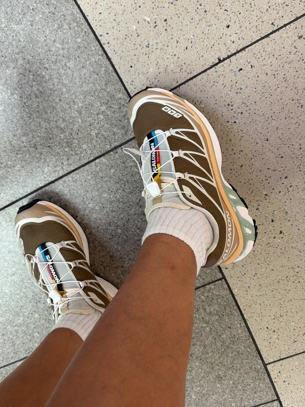 Salomon Women's Sneakers in Olive, Peach & Cream - Picture 3 of 3